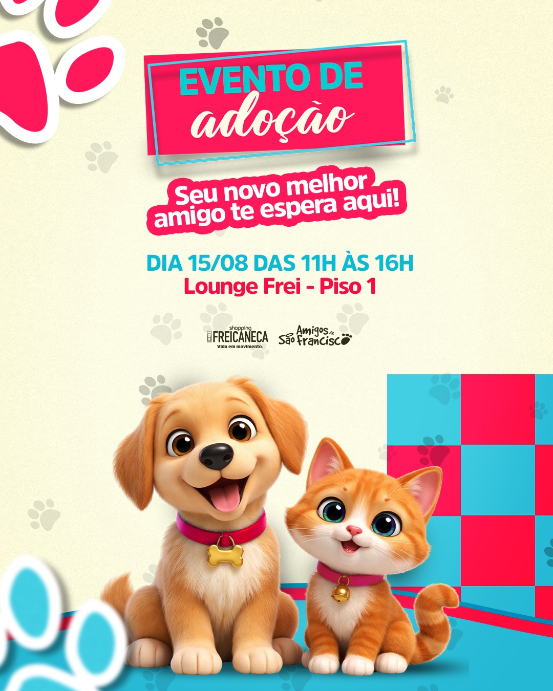 Evento de adoção - Agosto no Shopping Frei Caneca